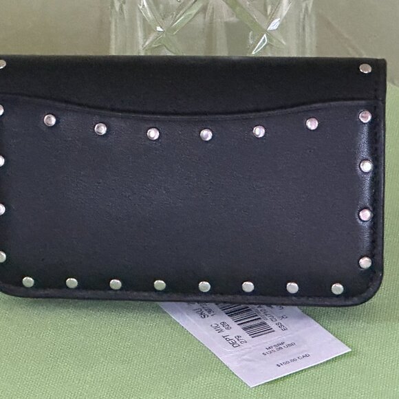 COACH SLIM CARD CASE WITH RIVETS:NWT BLACK  CU710 (see note) - Picture 5 of 16